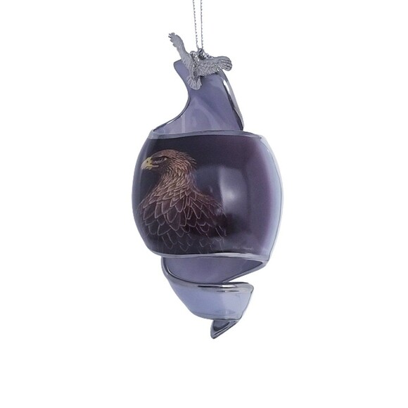 American Treasure Bradford Collection 2002 Porcelain Eagle Holiday Ornament - Picture 7 of 9